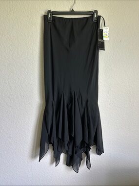 MSK Black Asymmetric Handkerchief Hem Skirt